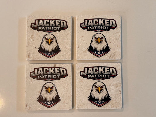 Jacked Patriot ceramic coasters